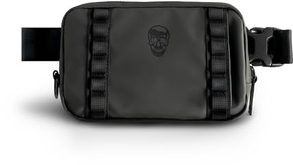 Gymreapers Travel Small Crossbody Bags for Men & Women with Hidden Pocket - Waterproof Crosssbody Fanny Pack for Men with Adjustable Shoulder Sling Belt for Traveling, Running & Hiking (Gunmetal)