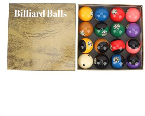 BuyWeek Billardkugeln Set, 16 Stück Billiard Kugel Set 5,72 cm Durchmesser Professionelles Harz Billardkugel Komplett Satz für Turnierübungen
