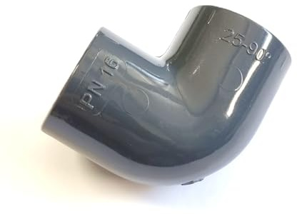 PVC-U Winkel 90° 2-fach Klebemuffe, PVC-U Fitting für Rohrsysteme, 32mm | Fitting-Set für Poolverrohrung mit allen Varianten, Winkel 45°, Muffe, Kugelhahn, Rückschlagventil, Endkappe, PVC-Schlauch