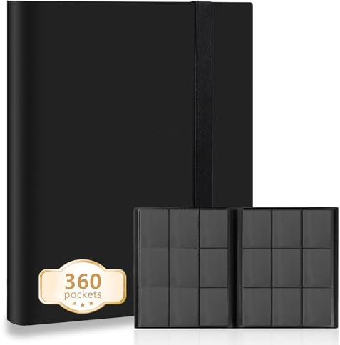 ROEOWENE Album Carte Collezionabili Capacità 20 Fogli 360 Tasche Raccoglitore Cartes da Gioco Album di Carte da Collezione Libro Porta Cartes Impermeabile Sammelkarten per MTG,Magic,Sports Card
