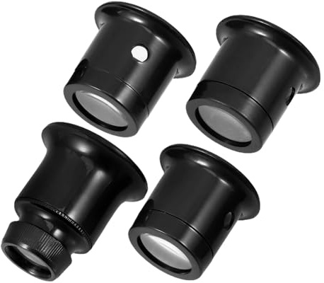 Veemoon 4pcs Clip Magnifying Glass for Watch Repair Detailed Inspection Loupe for Watchmakers and Jewelers Glass Lens for Crafts and Maintenance Tasks