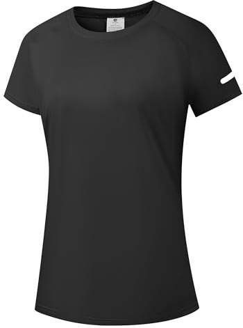 Holure Women's Rash Guard UPF 50+ Sun Protection Short Sleeve T-Shirts Lightweight Quick Dry SPF UV Swim Shirt Black 01-S