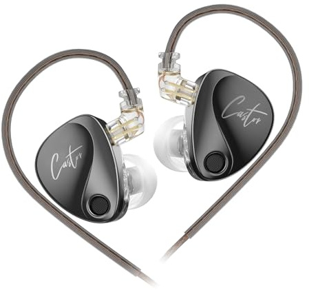 KZ Castor - Auricolari in-ear con cavo, cuffie Harman Edition IEM, doppio driver, audio con bassi HD, auricolari con interruttore di regolazione e cavo staccabile per musicisti e cantanti