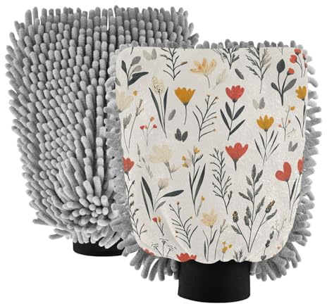 ZRWLUCKY Guante de lavado de coche sin arañazos, color beige