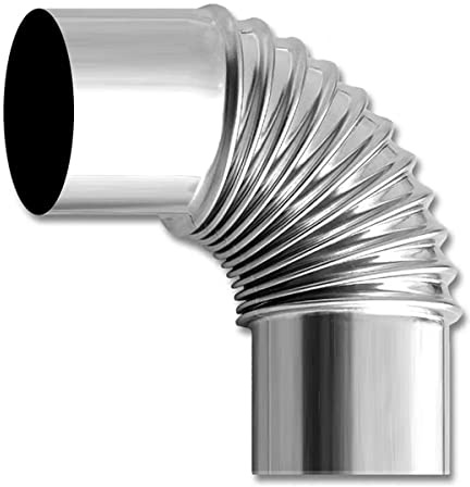 WEKONUMEX Camino per Stufa a Legna, Gomito for Tubo Stufa, Tubo di Scarico fumi Resistente al Calore, Gomito filettato for Tubo Camino 50 mm-120 mm(12cm)