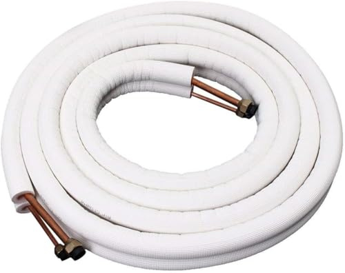 Honfitat Tubos de cobre aislados de 1/2/3/4/5 m, 1/4 pulgadas, 3/8 pulgadas, accesorios de tubería de aire acondicionado, par de tubos de bobina (1 m)