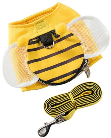 Homoyoyo Pet Chest Strap Dog Vest Harness Set with Breathable Mesh and Thick Rope for Comfortable Walking Lightweight No-pull Design for Puppies and Dogs Yellow