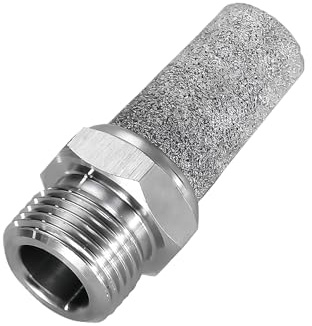 1 Stück pneumatischer Auspuffschalldämpfer aus Edelstahl 304 for Luftkompressoren, Geräuschreduzierer, Magnetventile, Schalldämpfer(Long,1/2)