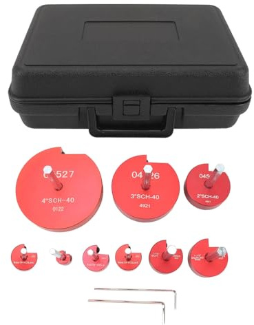 Pipe Reamer Professionale Standard, Kit Crimpatrice Idraulica per Tubazioni PVC, Multistrato - Elevata Efficienza, Manico Confortevole, Ideale per Impianti Idrraulici e (8 pezzi)