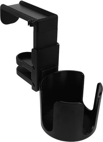 Sewroro Soporte para Auriculares con Abrazadera y Portavasos para Escritorio 85mm, Gancho Multifuncional de Metal Resistente para Oficina, Hogar y Juegos, Almacenamiento Compacto