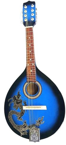 Mandolina Música Mandolina Instrumento De Guitarra Ocho Cuerdas Práctica Creativa Tocando Con Púa Azul