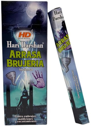 HOSTENATURA Hari Darshan | Incienso Arrasa Brujería Caja 6 Cajitas Hexagonales | Incienso Aromático Intenso para Limpieza de Ambientes y Bienestar | Varillas Tradicionales