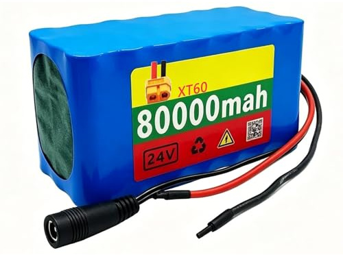 E-Bike Akku 24V 80Ah Elektrofahrräder Akkus 7S3P Ersatzakku Elektroroller Akku Pack Wiederaufladbarer Rechargeable Für 50-500W E-Scooter Motoren 24V 80Ah,XT60