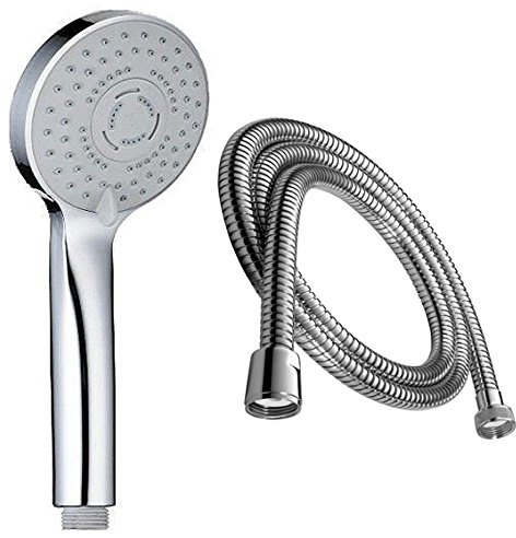 Duschset/Duschbrause/Handbrause/Duschkopf / 2 m Duschschlauch/Brausekopf/Dusche/Brause/Stabbrause/Antikalk Rostfrei/verchromt modern