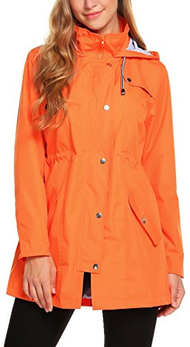 ZHENWEI Womens Lightweight Windbreaker Jacket Anorak Quick Dry Outdoor Packable Hooded raincoat