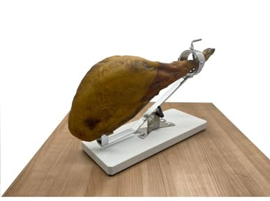 Schöner Schinkenhalter aus Edelstahl, schwenkbar