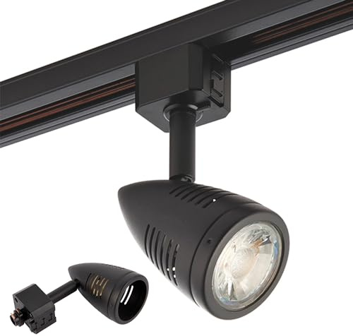 Bullett Multi Directional Bullet Design Matt Black Finish Mains Track GU10 LED Compatible Adjustable Spotlight Track Head Lighting