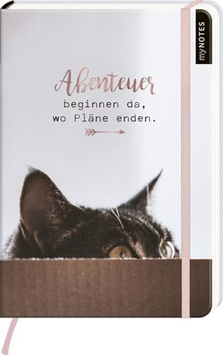 myNOTES Notizbuch A5: Abenteuer beginnen da, wo Pläne enden: Notebook medium, gepunktet | Für Cat Ladies: Ideal als Bullet Journal oder Tagebuch (myNotes A5)
