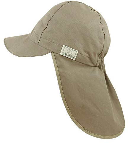 PICKAPOOH Kinder und Erwachsenen Sonnenhut Legionär mit UV-Schutz Bio-Baumwolle, Taupe, Gr. 64