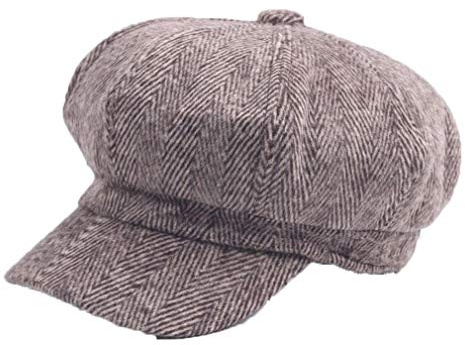 Ballonmütze Wolle Barett Cap Damen Winter Newsboy Schirmmütze Kappe