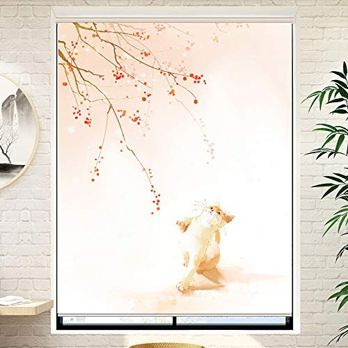 XXSC-ZC Helfe-Shading-Katze-Muster Rolläden, ursprüngliche entworfene wasserdichte Vorhänge, Heim Jalousien für Sonnenschutz- und UV-Schutz,B,100 * 200cm