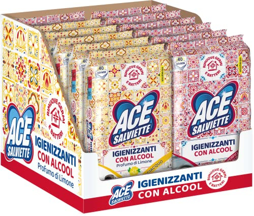 ACE Salviette Igienizzanti - Mix 280 Alcool + 200 Limone, 480 Salviette