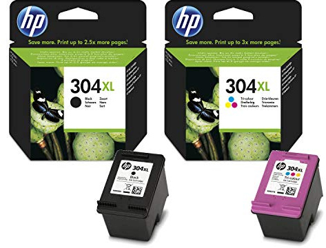 Cartucho de tinta HP 304XL de alta capacidad negro (N9K08AE) y 304XL de alta capacidad de color (N9K07AE) multipack
