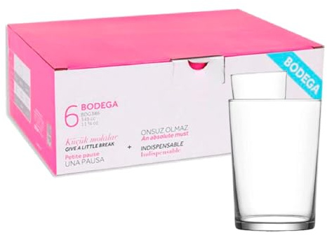 Tradineur - Confezione da 12 bicchieri modello cantina - Capacità: 505 ml - Realizzato in vetro resistente - Lavabile in lavastoviglie - Dimensioni approssimative: Ø 9 x 12 cm - 12 pezzi totali