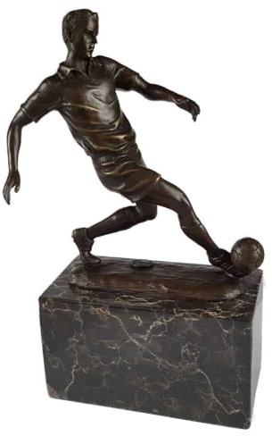 vianmo Bronzeskulptur Bronzefigur Sport Mann Herr Fußballspieler