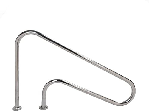 Rampe en Acier Inoxydable Argenté pour Piscine, Spa, Bain à Remous et Parcs Aquatiques