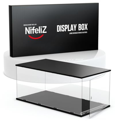 Nifeliz Acrylic Display Box for Scale 1:8 Big Model Cars, Building Toy Car Organizer and Storage, Gifts for Large Car Model Colle ctors (25.2Lx13WX10.4H in)
