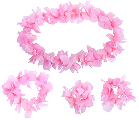 TOYANDONA 4stücke Blumenkranz Set Hawaii-Blumenkranz Mit Blumenkette Für Frauen Mädchen Als Kopfbedeckung Girlande Für Party Feste