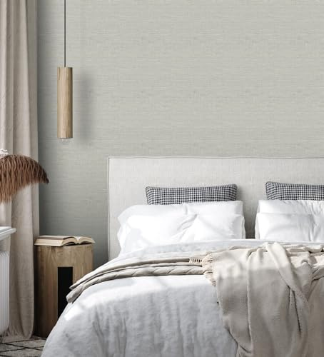 GAULAN 679776 - Papel pintado vinílico ecológico efecto fibra vegetal con textura en relieve para pared salón cocina baño dormitorio pasillo - Rollo de 10 m x 0,53 m