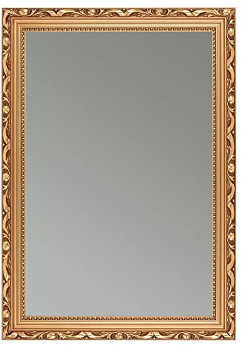 CLAMARO Karl Wandspiegel Barock Antik, Holzrahmen, Bronze, 50 x 70 cm | Fichtenholz, handgefertigt in Deutschland, Echtglas-Spiegel, HDF-Rückwand, Metall-Aufhänger, Hoch- und Querformat