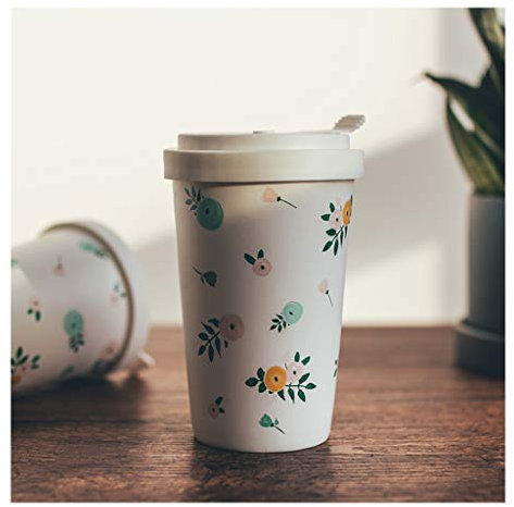 HASMI Tazza Di Caffè Mug con coperchio, tazza di ceramica, tazza del latte Tazza da tè Jumbo tazze tazza di caffè, ufficio e la casa Usi, un grande regalo, Bianco 15,3 once Rende Tazza