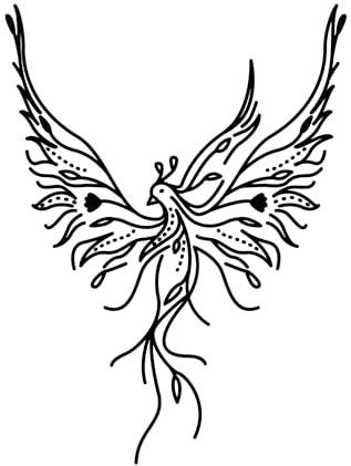 Inkster Tattoo Phönix | NEU: Verbesserte Qualität | Hautfreundlich & EU Kosmetikzertifiziert | hochwertige Temporäre Tattoos aus pflanzlichen Inhaltsstoffen | wasserfest