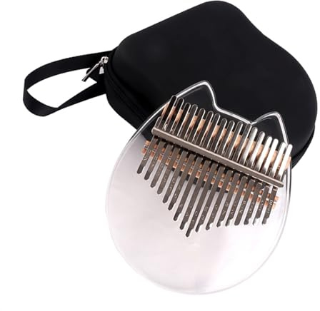 Transparentes, Niedliches Acryl-Kalimba-Daumenklavier Mit 17 Tasten Und Clip-Up-Tonabnehmer-Set Tragbare Kalimba Instrument