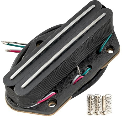 Musiclily Pro TL-DPHA Alnico 5 Humbucker Tonabnehmer im Single Coil Format Bridge Pickup High Output 12,8K Super Distortion für Tele Style E-Gitarre, Schwarz