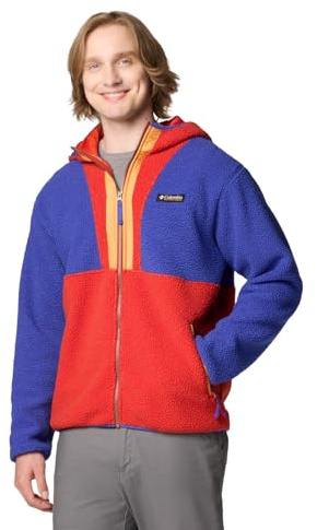 Columbia Men's Backbowl Ii Remastered Full Zip Hoodie, Clematis Blue/Sail Red, M