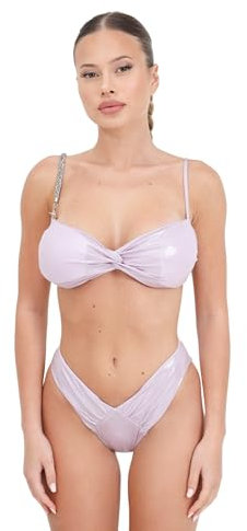 4GIVENESS Bikini da Donna Lilla con Dettaglio Strass L