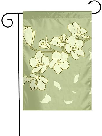 Gartenflagge Cartoon Begonie Muster Dekorative Flaggen hauptsächlich für Terrassen, Gärten, Blumentöpfe, Terrasse, Balkon 30,5 x 45,7 cm