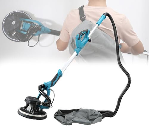 Kindevieft Trockenbauschleifer, Kompakter Wandschleifer, Wandschleifer Mit 1000–2100 U/Min, Variable Geschwindigkeit, Mit Led-Licht, Einziehbarer Griff, FüR Decke Und Wand