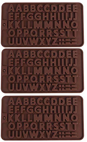 Schokoladenform, 3 Stück, Antihaftbeschichtete Pralinenformen, Lebensmittelechtes Silikon, Schokoriegelform, Englische Buchstaben, Silikonform, DIY-Backform Zum Backen von