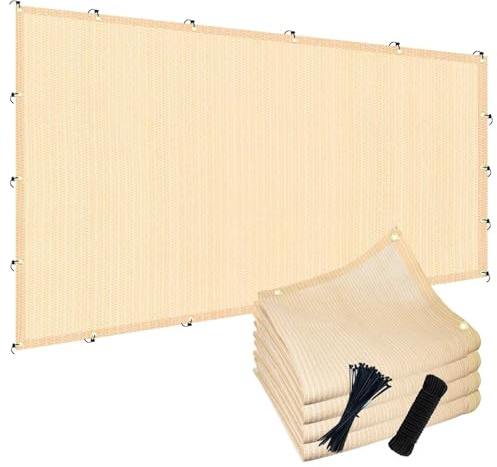 POYEE 90% 1,8 x 6,1 m Malla de Sombra para Exterior con Ojales | Red de Sombra para Patio, Pérgola, Jardín, Jardín Trasero, Terraza, Porche, Beige