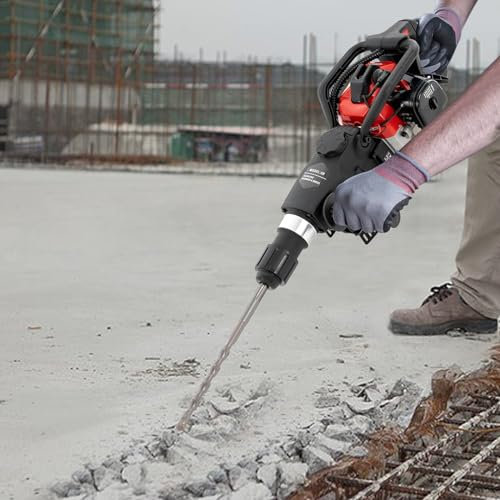 Benzin Abbruchhammer Schlaghammer Stemmhammer MeißElhammer Multifunktions Betonbrecher Abbauhammer Set Demolition Hammer MeißEl Abrisshammer Meisselhammer Handzugstart Convenient Handle 2Takt 32.7Cc