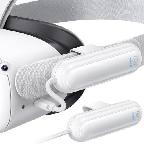 Akku-Pack für Oculus Quest 2, Kinwin 20000mWh Erweiterungsakku für Meta Quest 2 Zubehör, 10W Schnelllade-Akku für VR-Headset, leichtes und tragbares Ladegerät für zusätzliche 2-4 Stunden Spielzeit