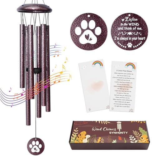 Gedenkgeschenk für den Verlust des Hundes, 63,5 cm großes Haustier-Gedenk-Windspiel, Beileidsgeschenk, Hundeerinnerungsgeschenk, Trauergeschenke, Hunde, in Erinnerung an Hunde-Windspiele für den