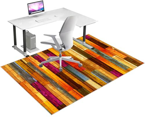 Bodenschutzmatte Bürostuhl Teppich für Hartböden, 120 x 140 cm Schreibtischstuhl Unterlage, Gaming Schutzmatten, Computerstuhl Teppiche, Teppich Bürostuhl geeignet für Laminat, Parkett, Fliesen