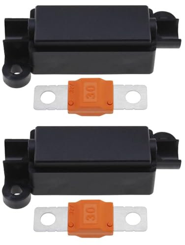 HARY 2PCS Midi Fuse Holders & 2PCS 30Amp-300Amp Fuses for Cars, 32V Trucks, Construction Vehicles, Agricultural Machinery, Buses, Caravans - Mega Fuse Replacement