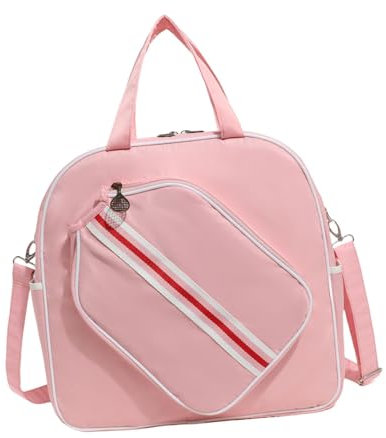 F Fityle Tennistasche, Tennisschlägertasche, Outdoor-Sporttasche, Verstellbarer Schultergurt, große Kapazität, Tennis-Einkaufstasche, Schläger-Tragetasche, Pink Style A